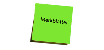 Post it-Vermerk "Merkblätter"